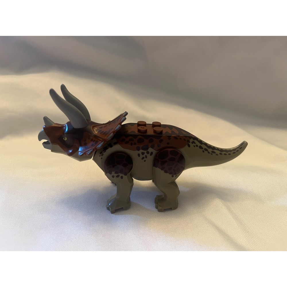 Lego Jurassic World Triceratops Dinosaur Reddish Brown Figure